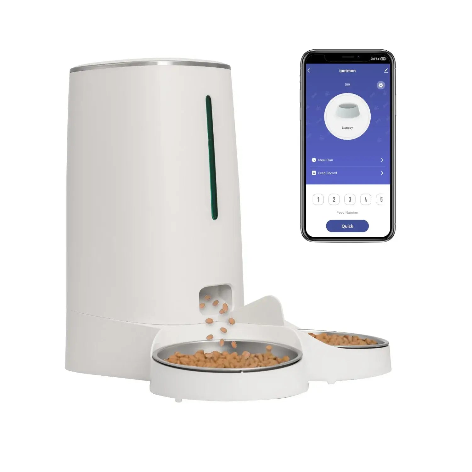 4L Automatic Pet Feeder for1/2Cats,WiFi Smart Feed Automatic Pet Feeder for Cats& Dogs,Timed Pet Food Dispenser with