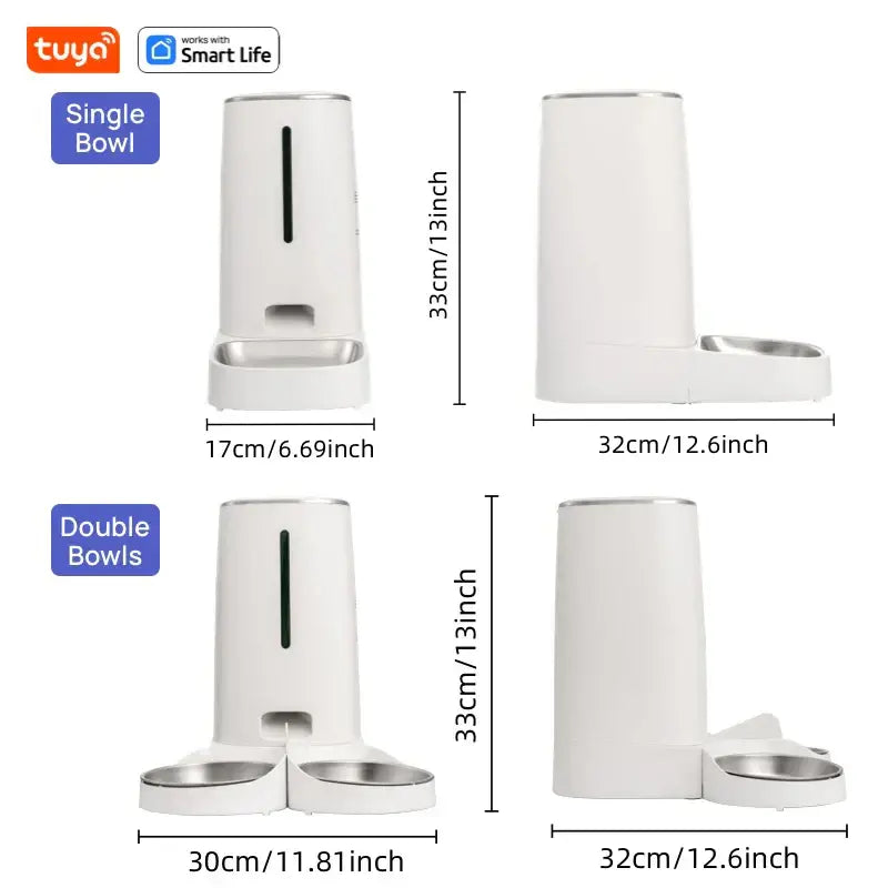 4L Automatic Pet Feeder for1/2Cats,WiFi Smart Feed Automatic Pet Feeder for Cats& Dogs,Timed Pet Food Dispenser with