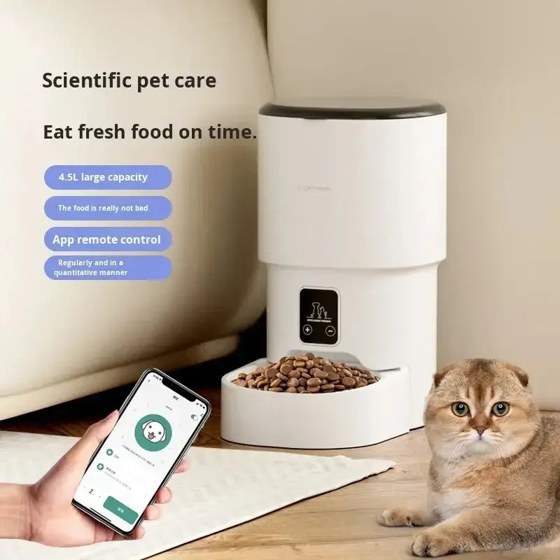 4L Intelligent Pet Feeder WiFi Automatic Food Dispenser Smart Timing Feeding Device With Button Control Pet Feeder