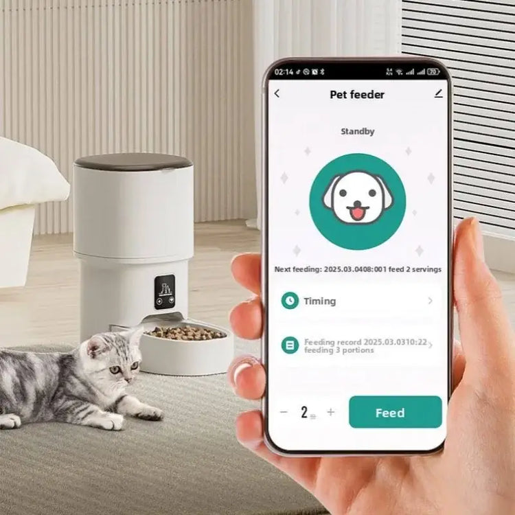 4L Intelligent Pet Feeder WiFi Automatic Food Dispenser Smart Timing Feeding Device With Button Control Pet Feeder
