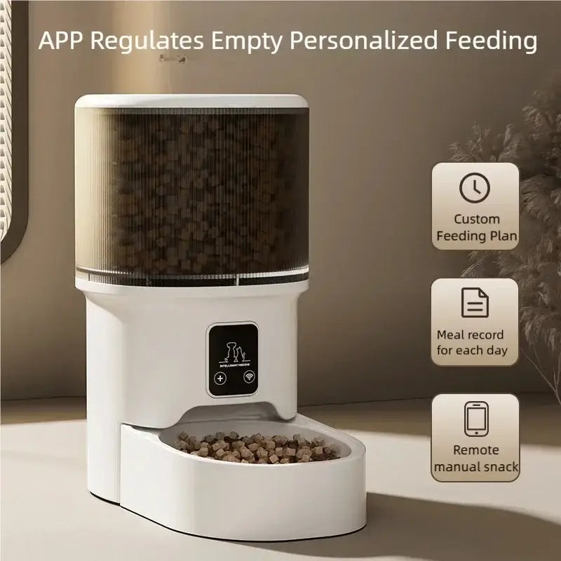 4L Intelligent Pet Feeder WiFi Automatic Food Dispenser Smart Timing Feeding Device With Button Control Pet Feeder