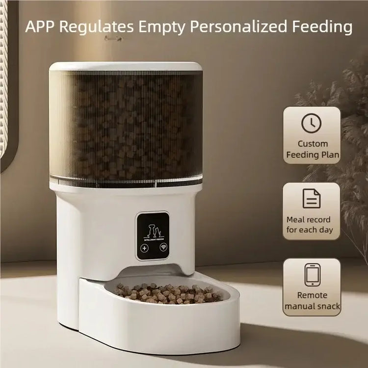 4L Intelligent Pet Feeder WiFi Automatic Food Dispenser Smart Timing Feeding Device With Button Control Pet Feeder