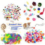 56pcs/28pcs/14pcs Cat Toys Mixed Pack. A Combination of Various Plastic Toys and Plush Toys Suitable for Multiple Cats