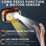 8pcs Headlamp Rechargeable,400 Lumen Head Lights for,5 Modes Motion Sensor Head Lamp,LED Rechargeable Headlight for