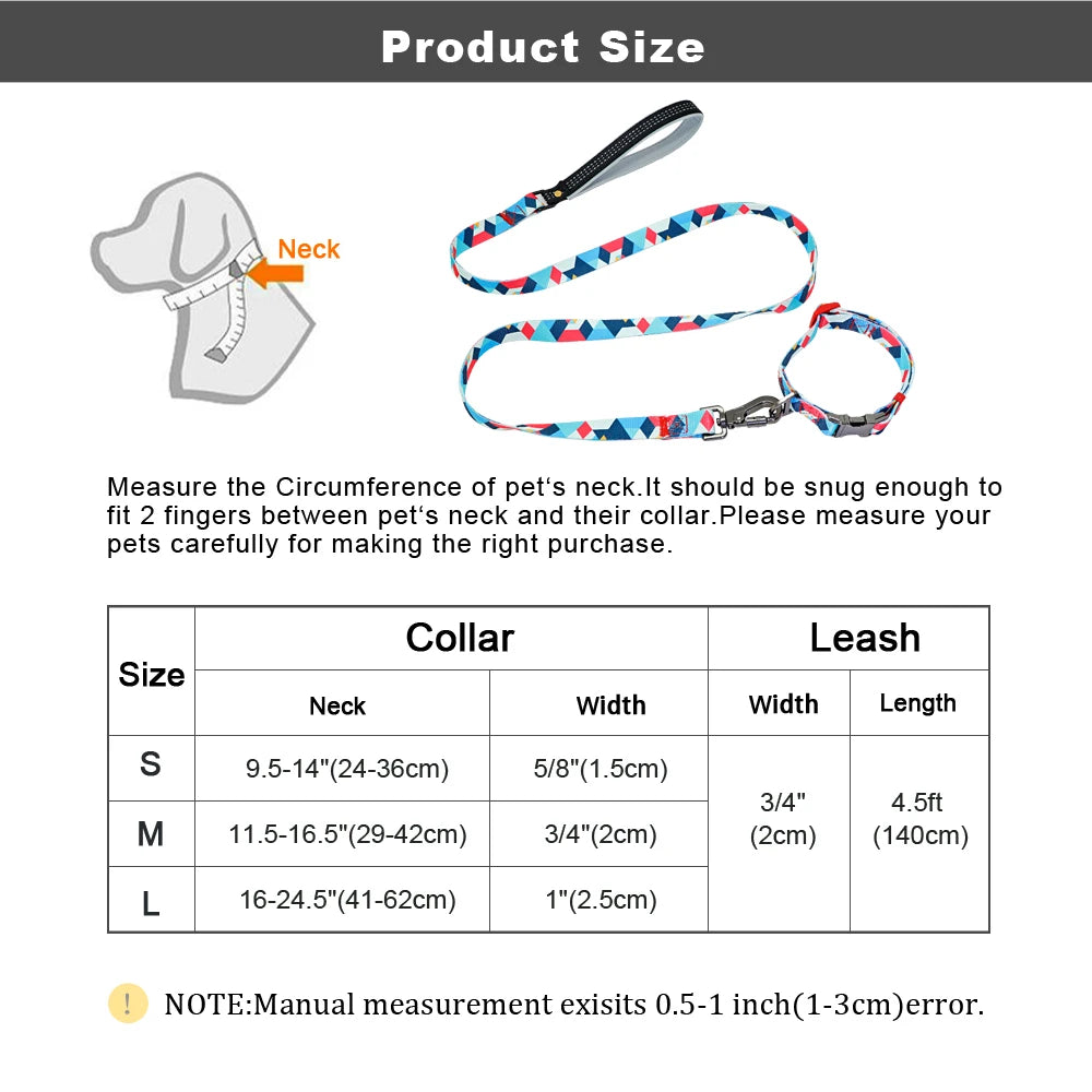 Nylon Dog Collar Leash Set
