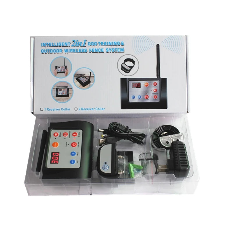 Clôture sans fil 2 en 1 pour chiens