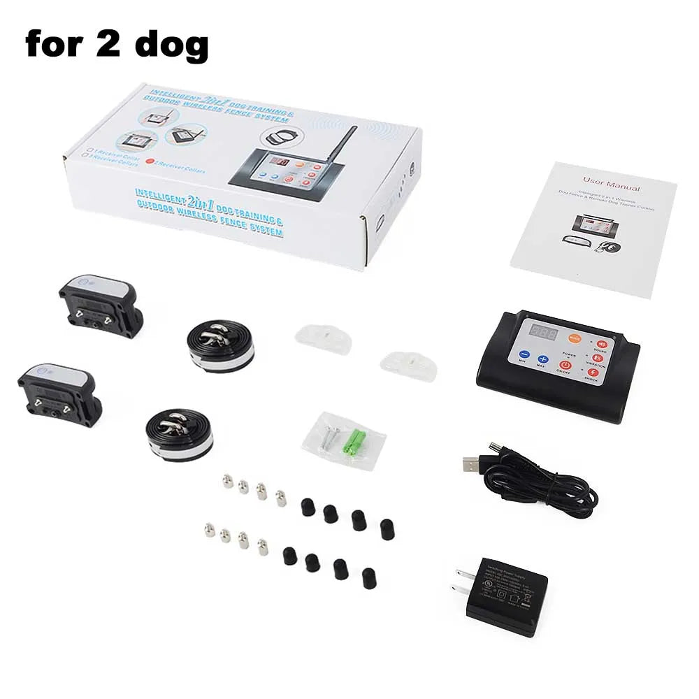 Clôture sans fil 2 en 1 pour chiens