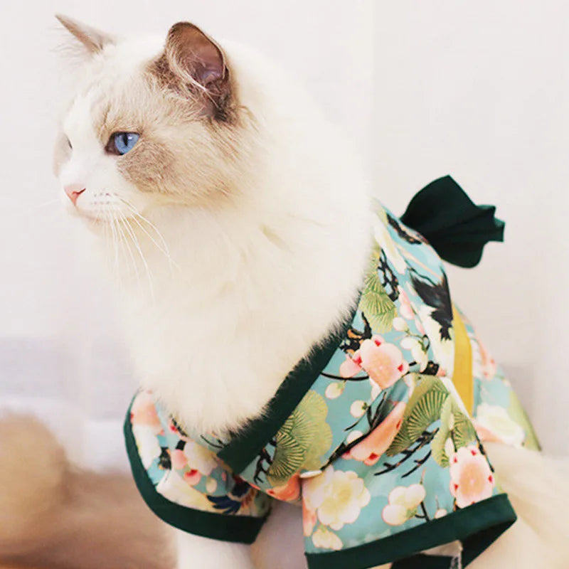 Veste pour animaux de compagnie à motif de fleurs de cerisier