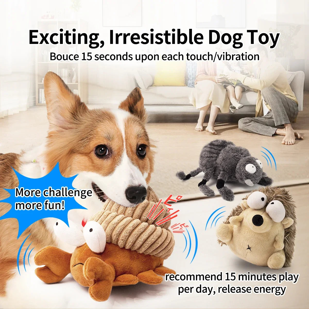 Interactive  Plush Dog Toy