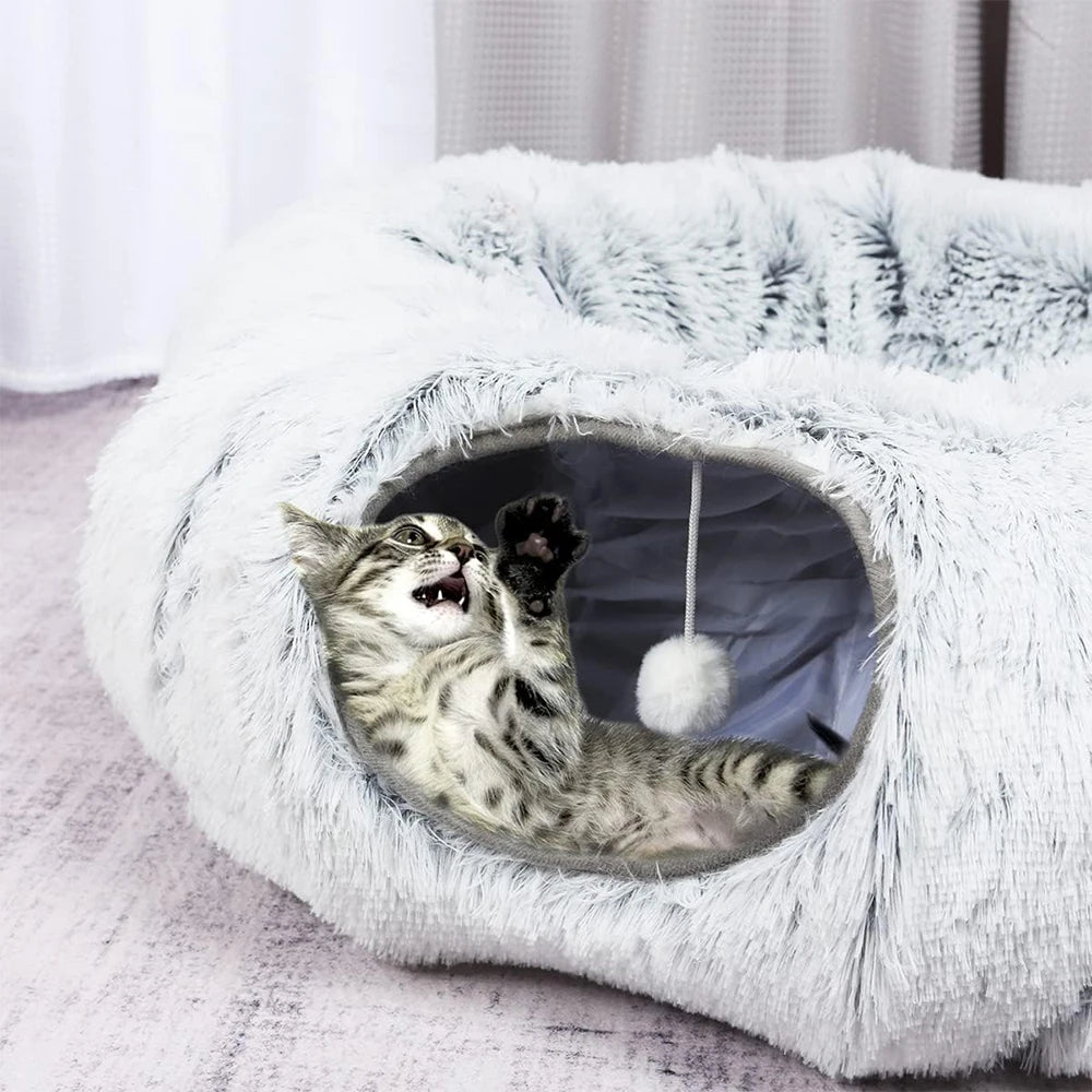 Tunnel Douillet pour Chat | Lit Tunnel Confort – PawFrance