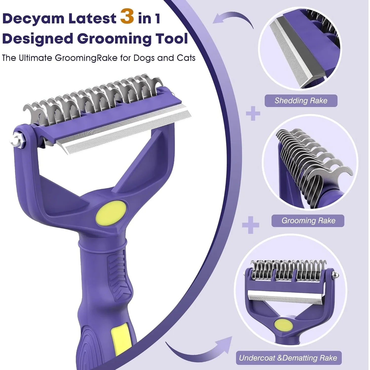 Brosse de toilettage 3 en 1