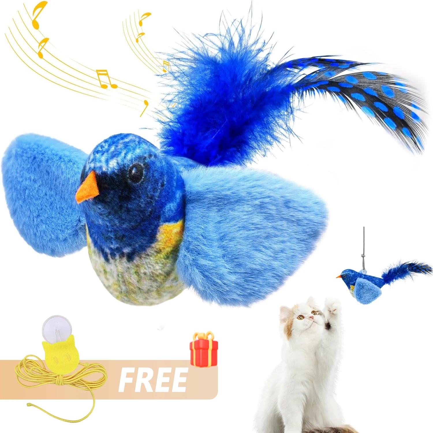 Jouet interactif chat oiseaux