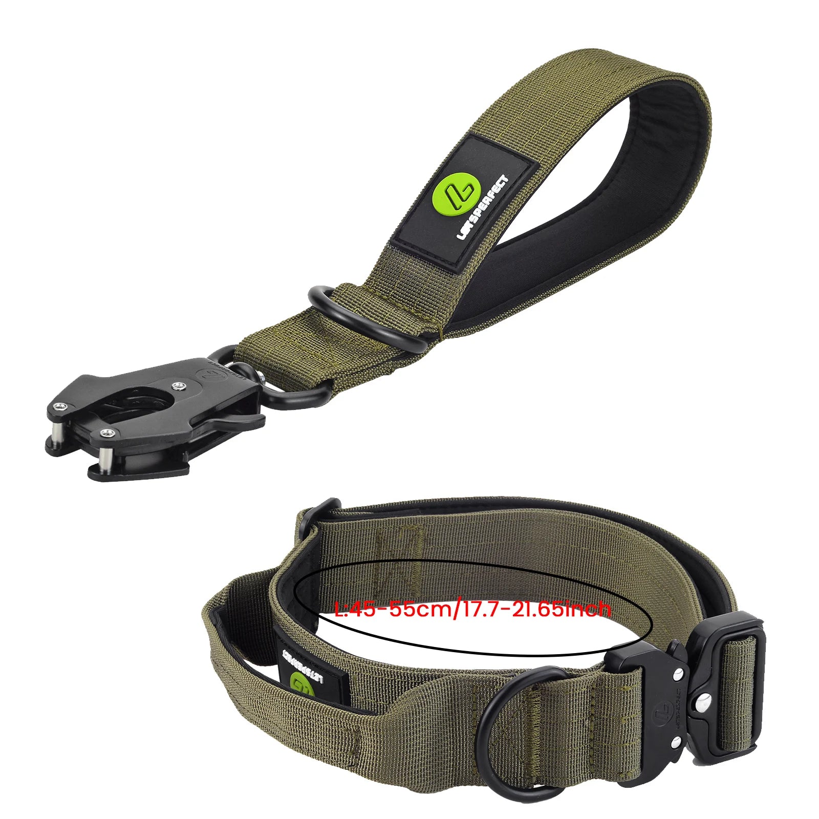 Tactical dog collar leash set