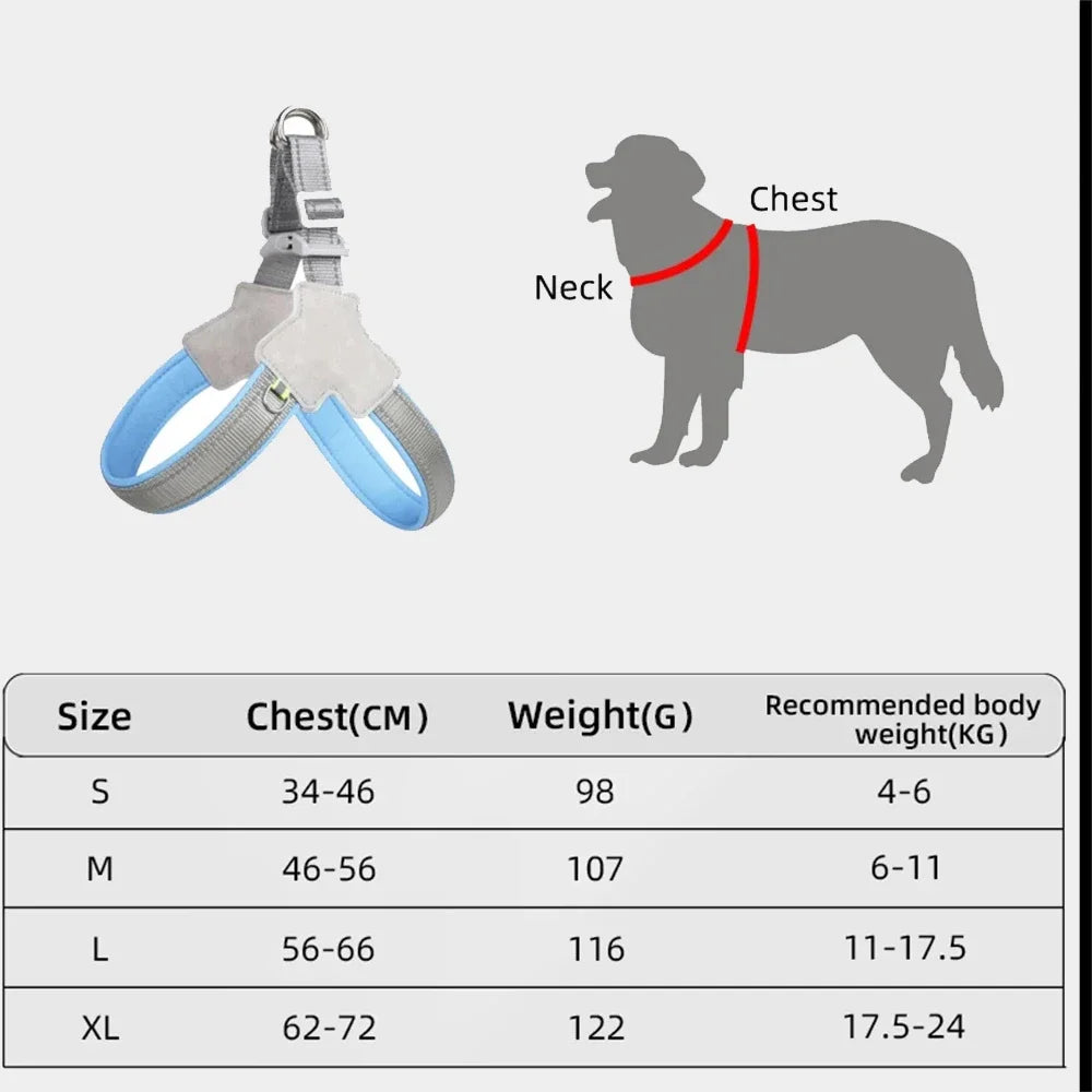 Harnais pour chien réfléchissant et réglable