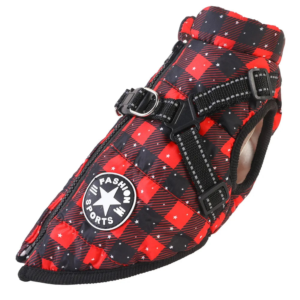 Vêtements d'hiver pour chien avec harnais