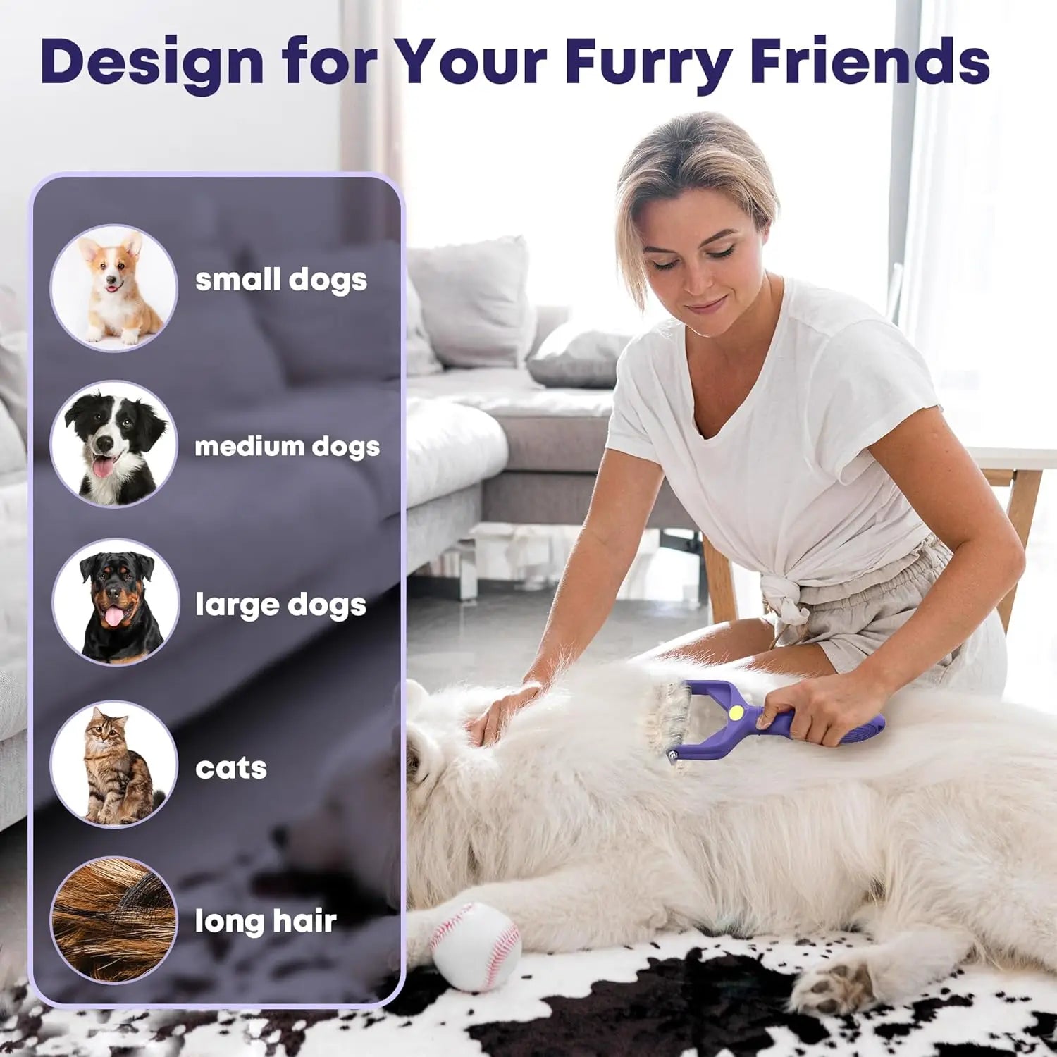 Brosse de toilettage 3 en 1