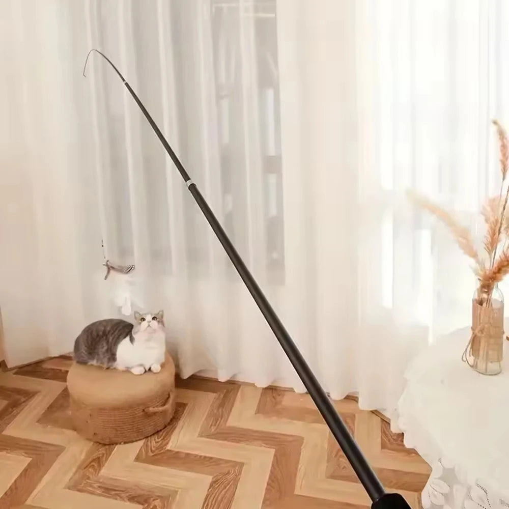 Jouet pour chat à long manche extensible