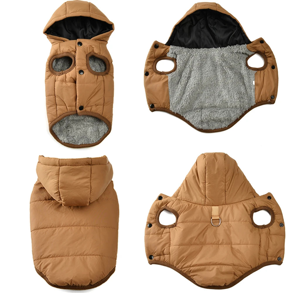 Veste d'hiver à capuche pour chien