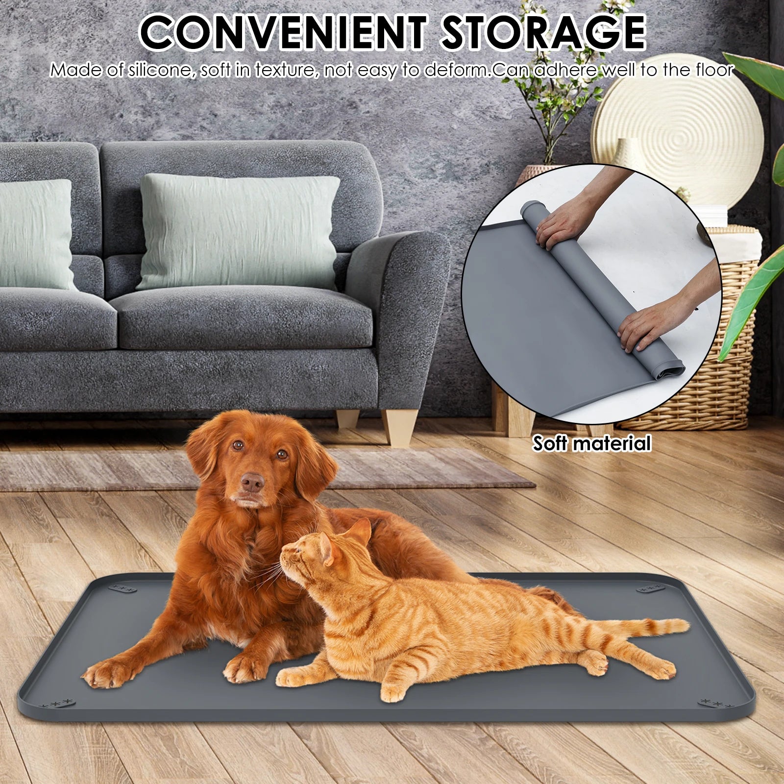 Tapis de toilette en silicone pour chien