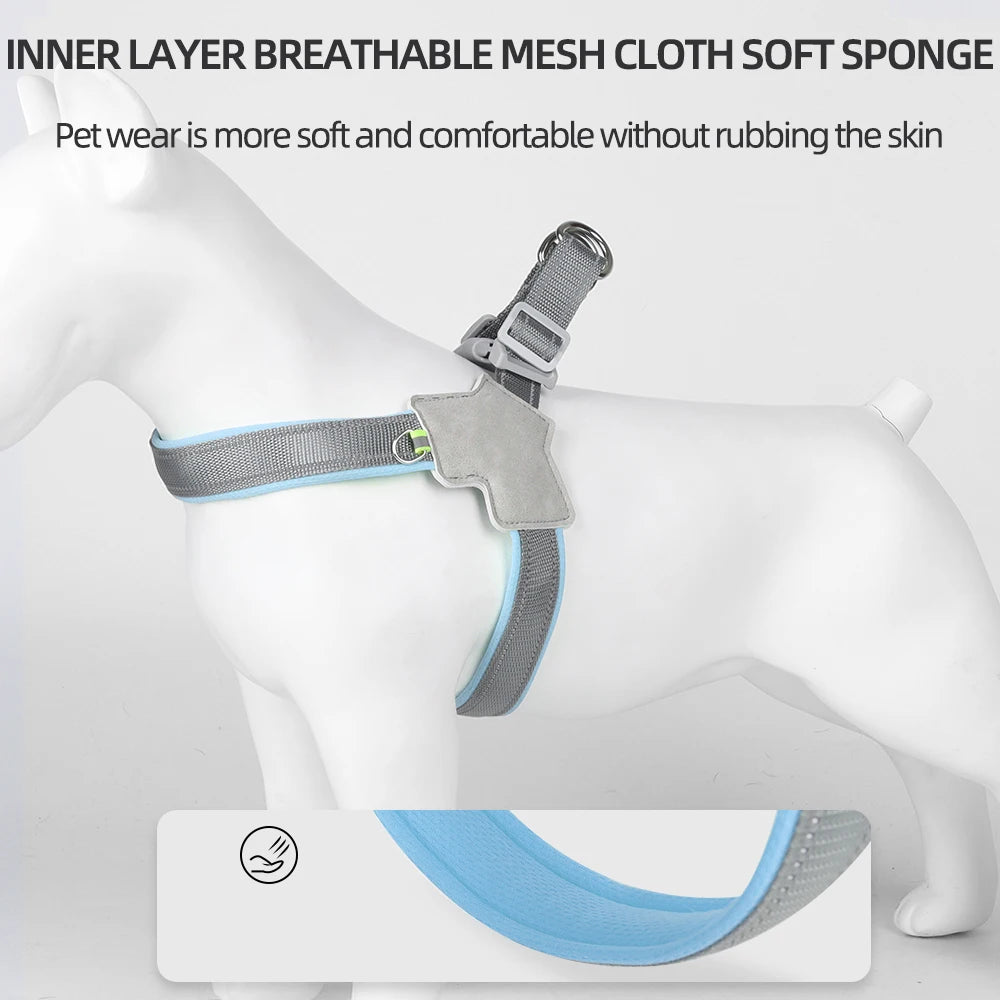 Harnais pour chien réfléchissant et réglable