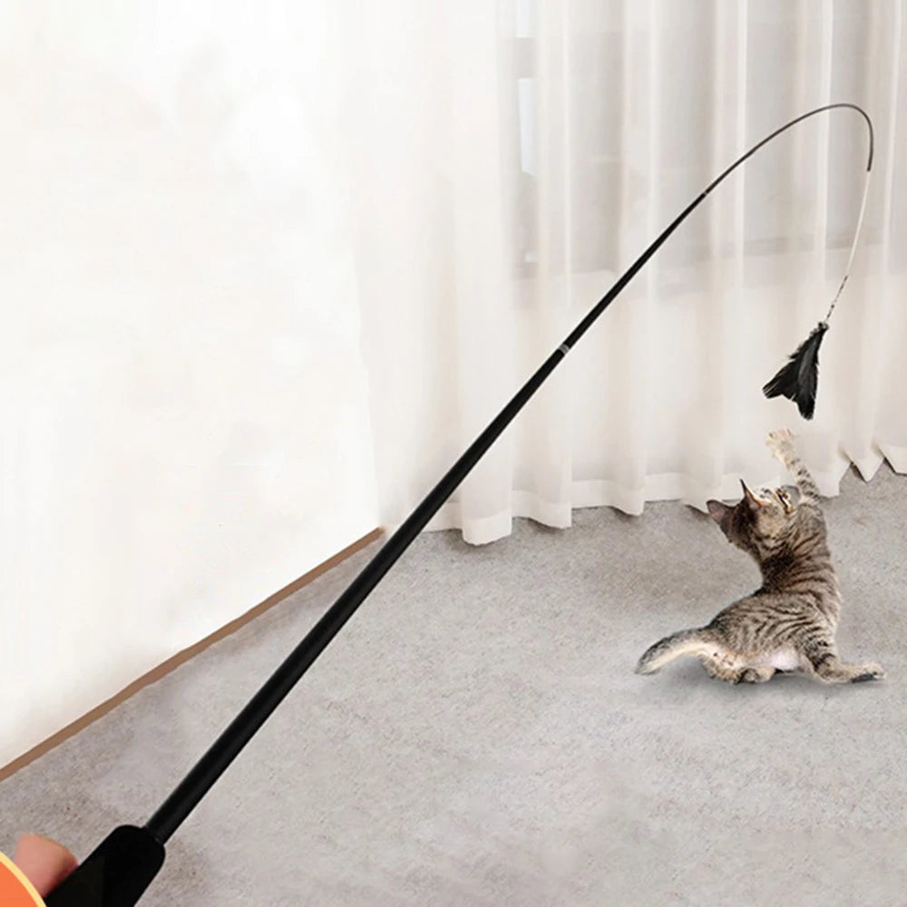 Jouet pour chat à long manche extensible