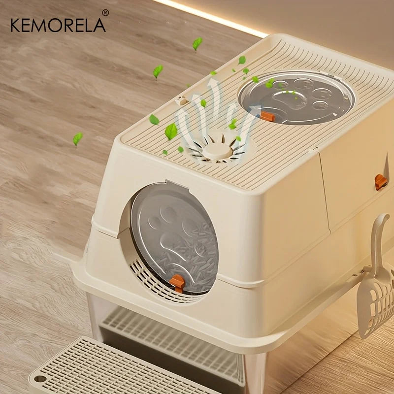 Bac à litière pour chat en acier inoxydable