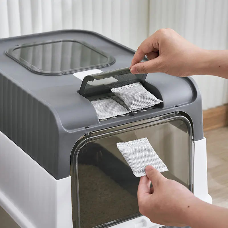 Bac à litière chat robuste – Accessoire chat PawFrance