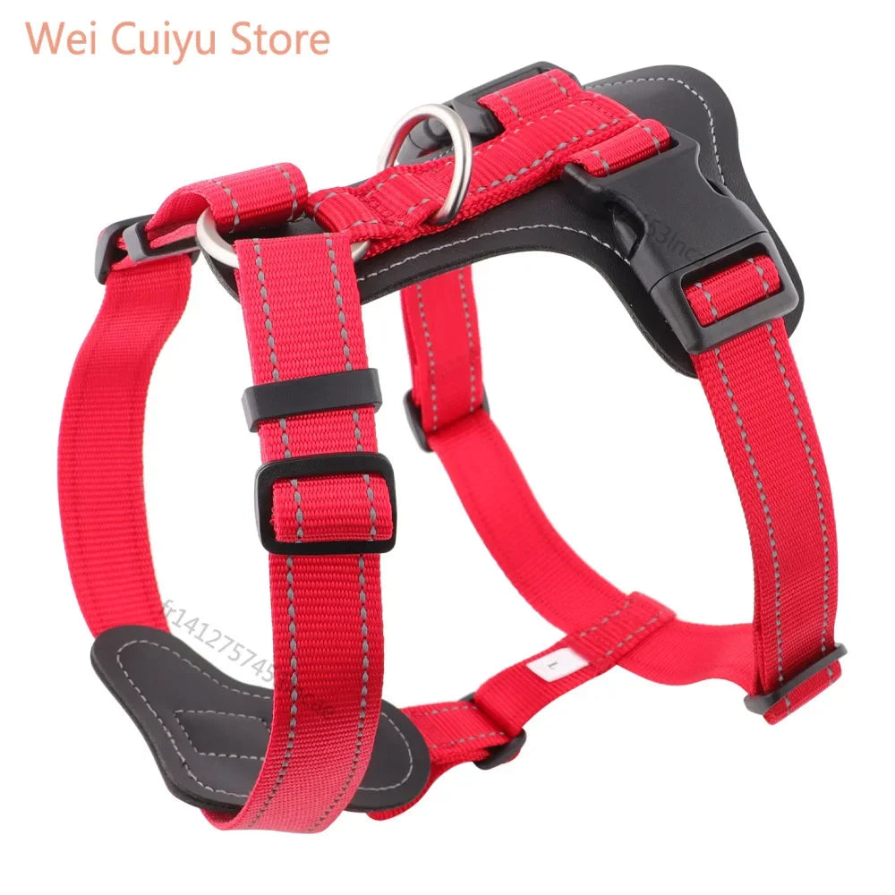 Harnais pour chien en cuir véritable résistant