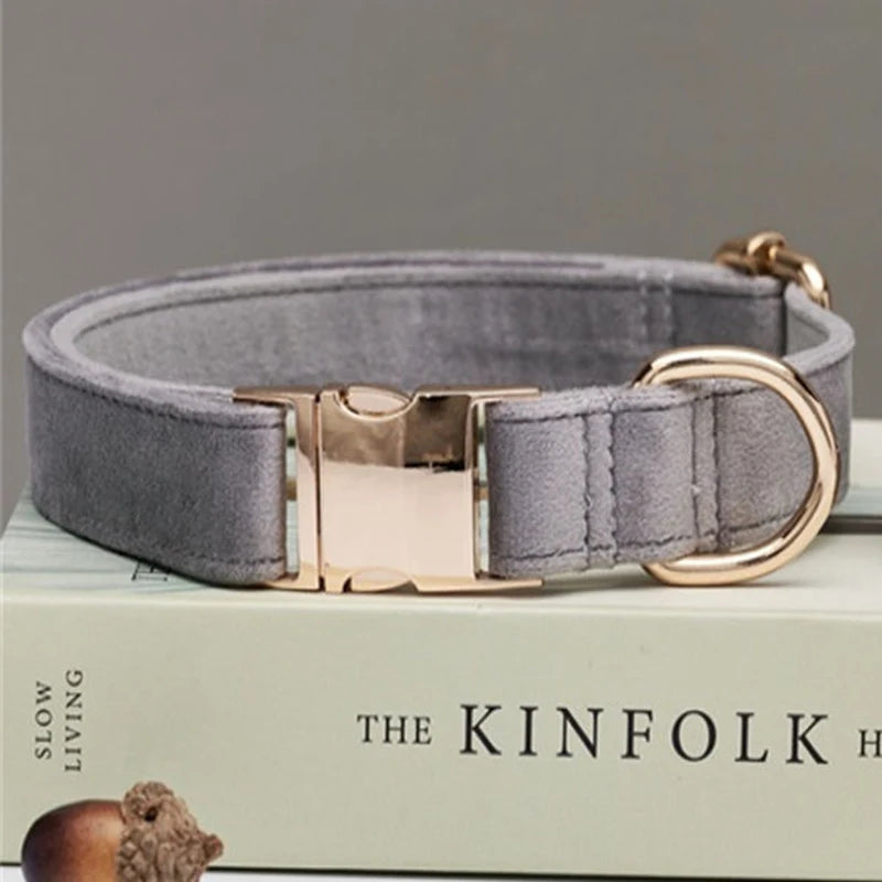 Velvet  Dog Collar Leash