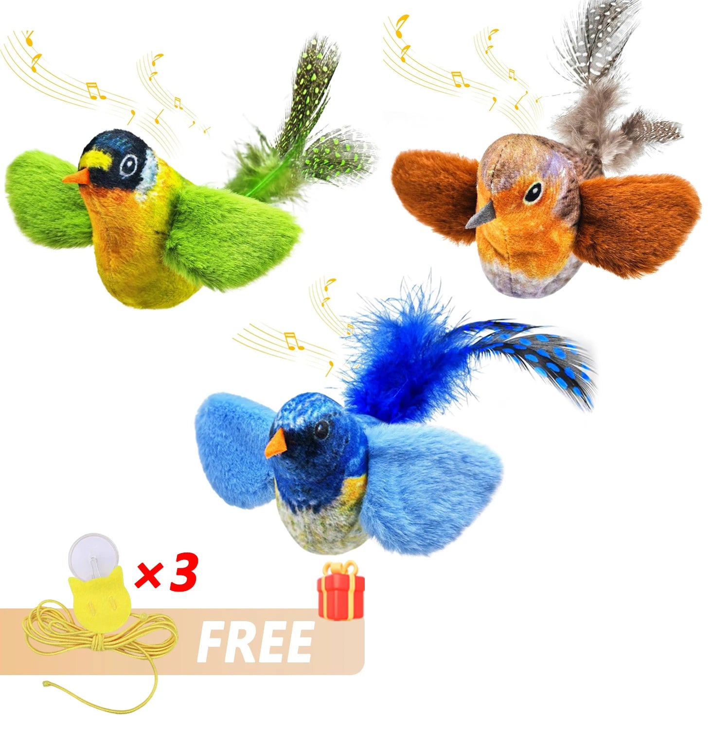 Jouet interactif chat oiseaux