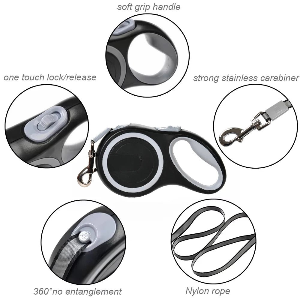 Laisse rétractable pour chien de 50 kg