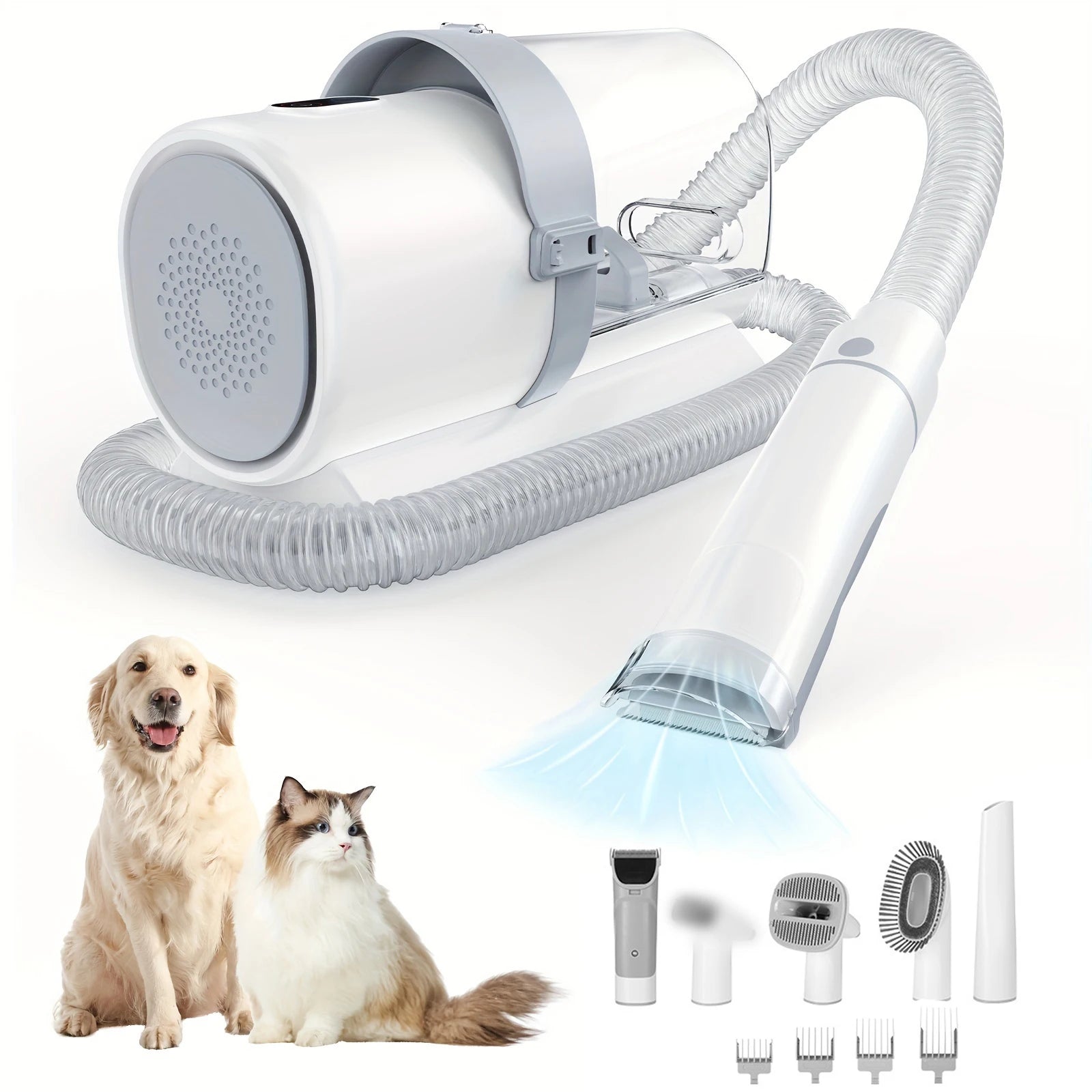Kit d'aspirateur de toilettage pour chiens 5 en 1