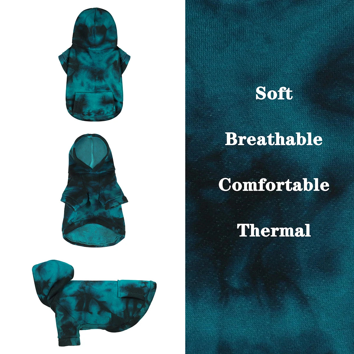 Sweat à capuche pour chien tie-dye aux couleurs vives