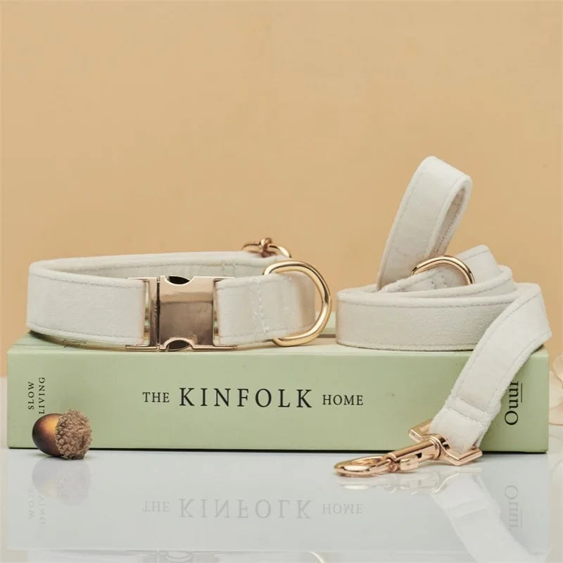 Velvet  Dog Collar Leash