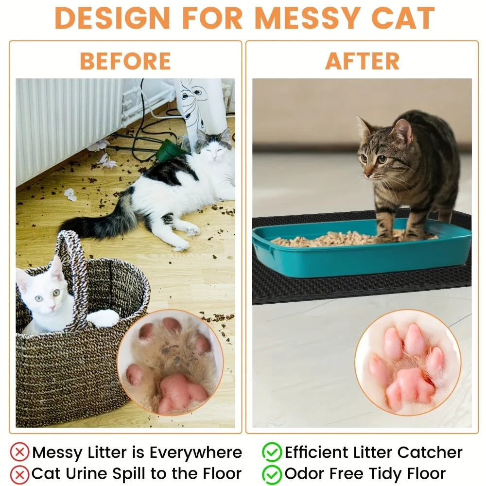 Grand tapis de litière pour chat