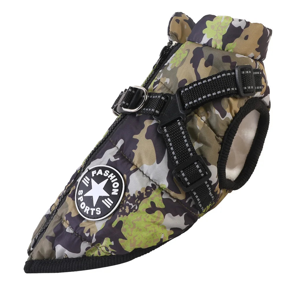Vêtements d'hiver pour chien avec harnais