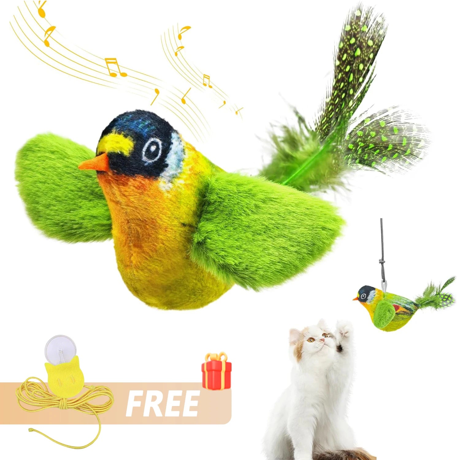 Jouet interactif chat oiseaux