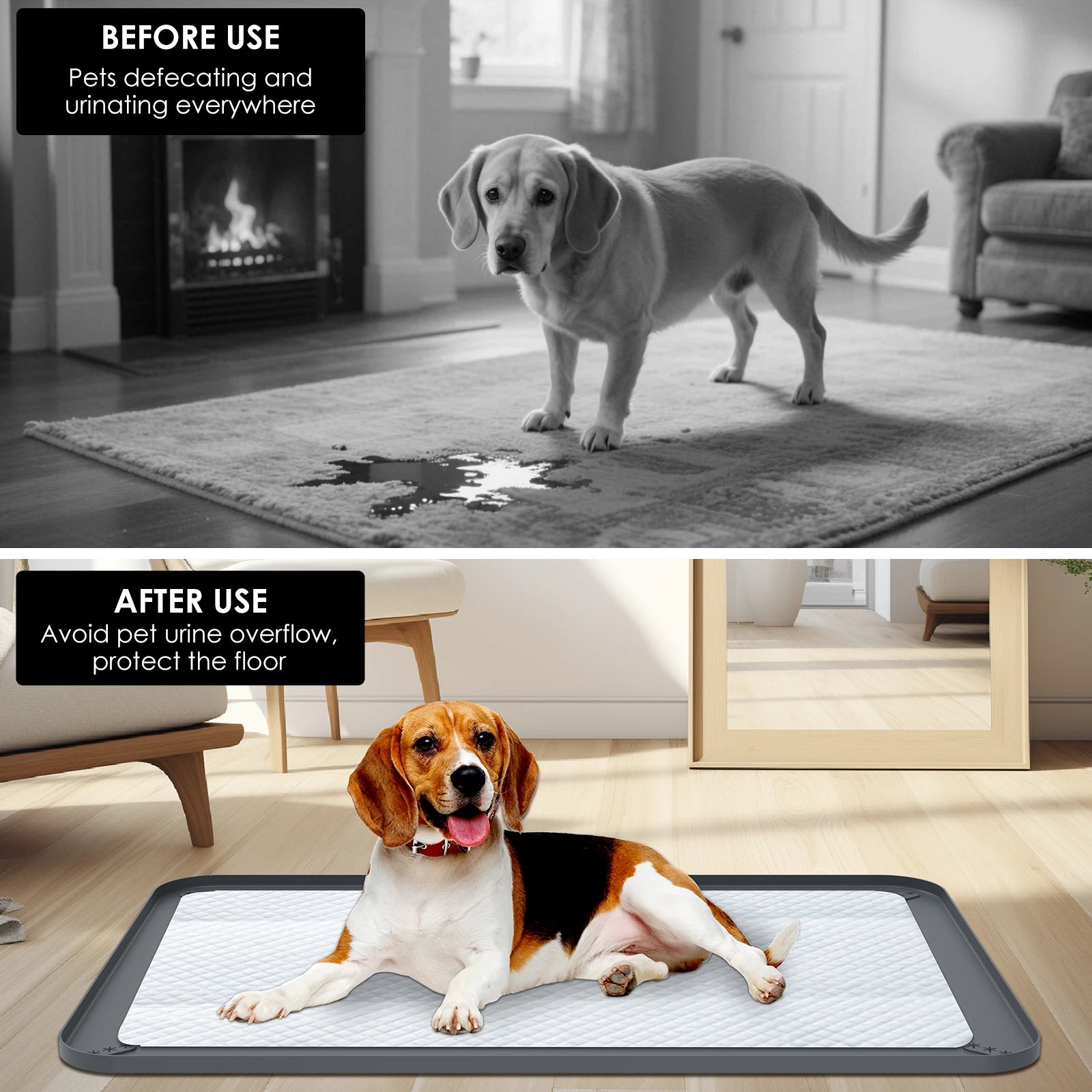 Tapis de toilette en silicone pour chien