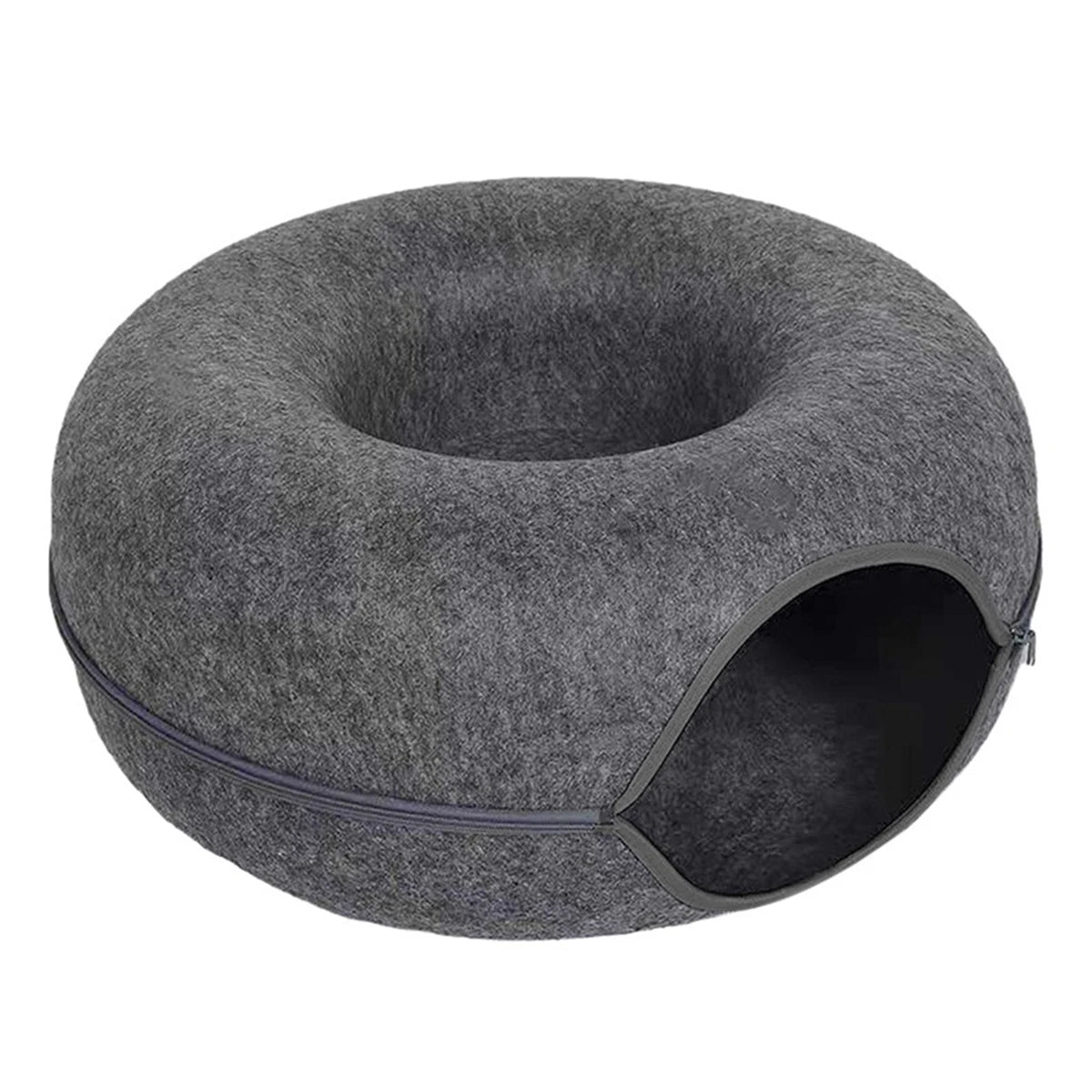 Lit donut pour chat en feutre – Confort premium