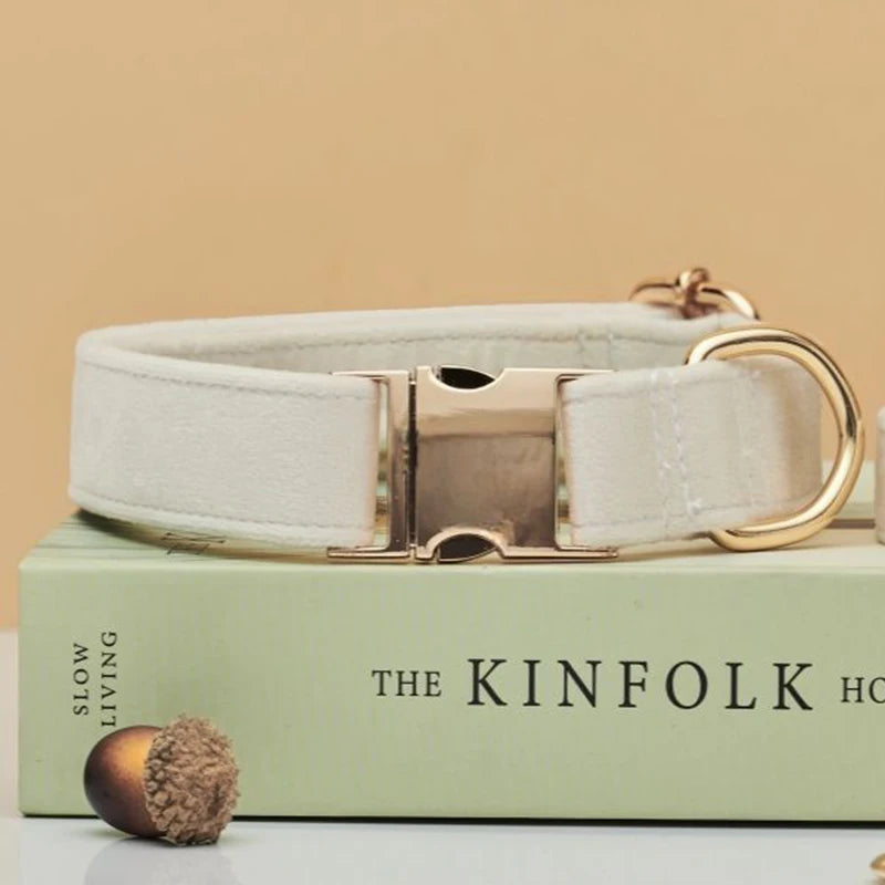 Velvet  Dog Collar Leash