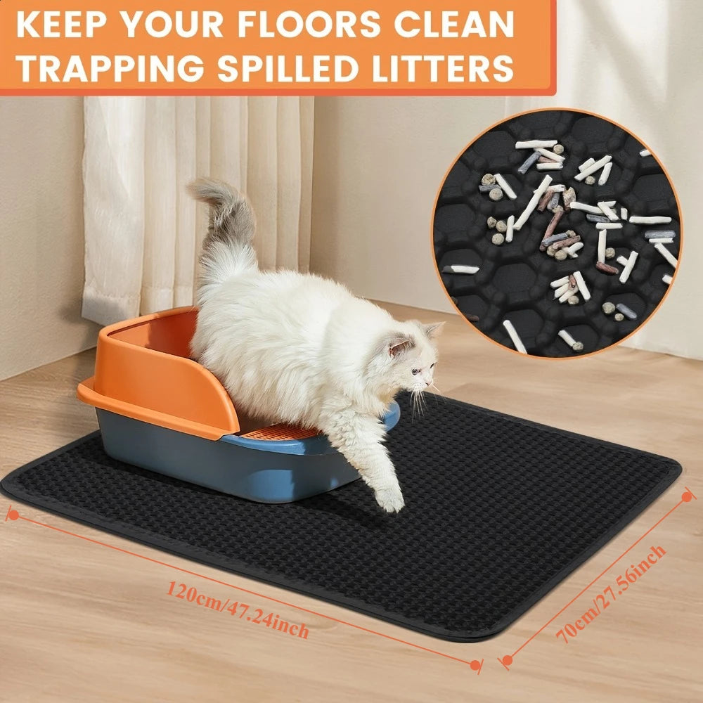 Grand tapis de litière pour chat