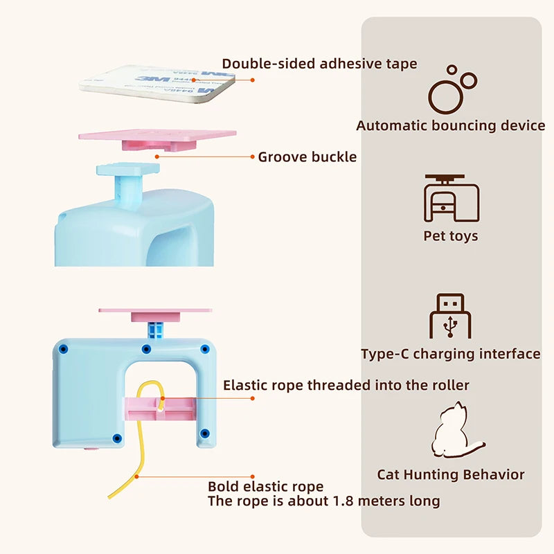 Balançoire suspendue pour chat - Jouet à ressort