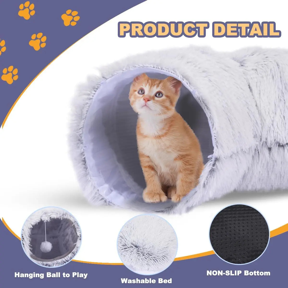 Tunnel Douillet pour Chat | Lit Tunnel Confort – PawFrance