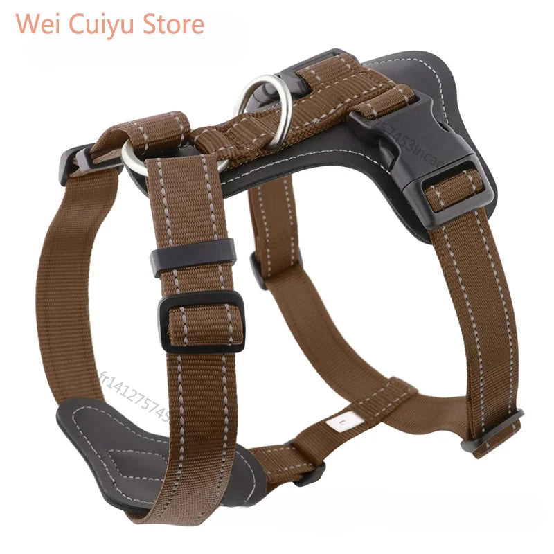 Harnais pour chien en cuir véritable résistant