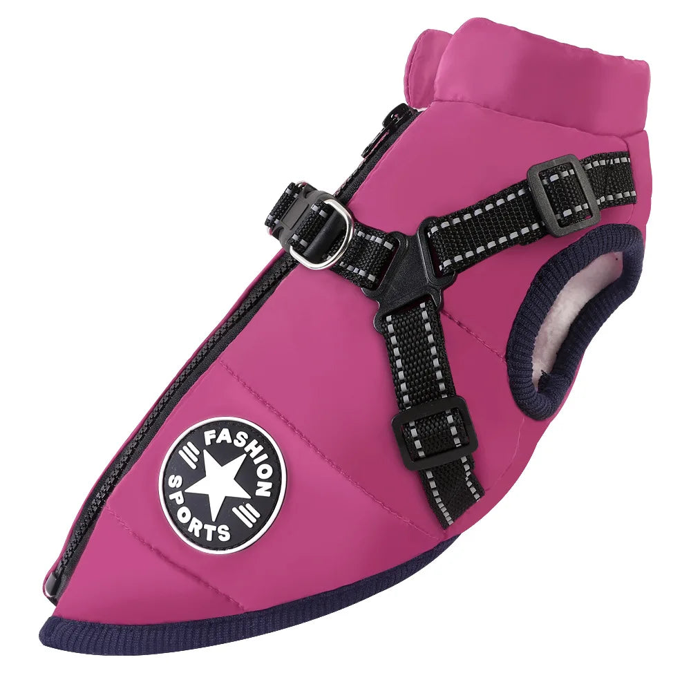 Vêtements d'hiver pour chien avec harnais