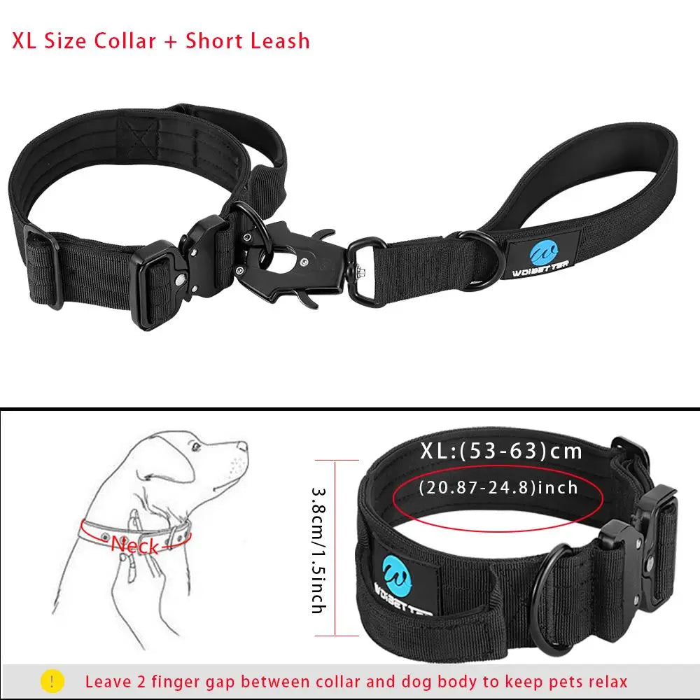 Tactical dog collar leash set