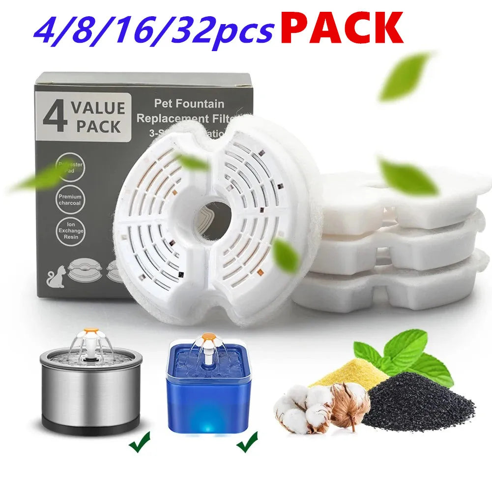 Filtres pour fontaine à eau pour animaux (4/8/32 pièces)