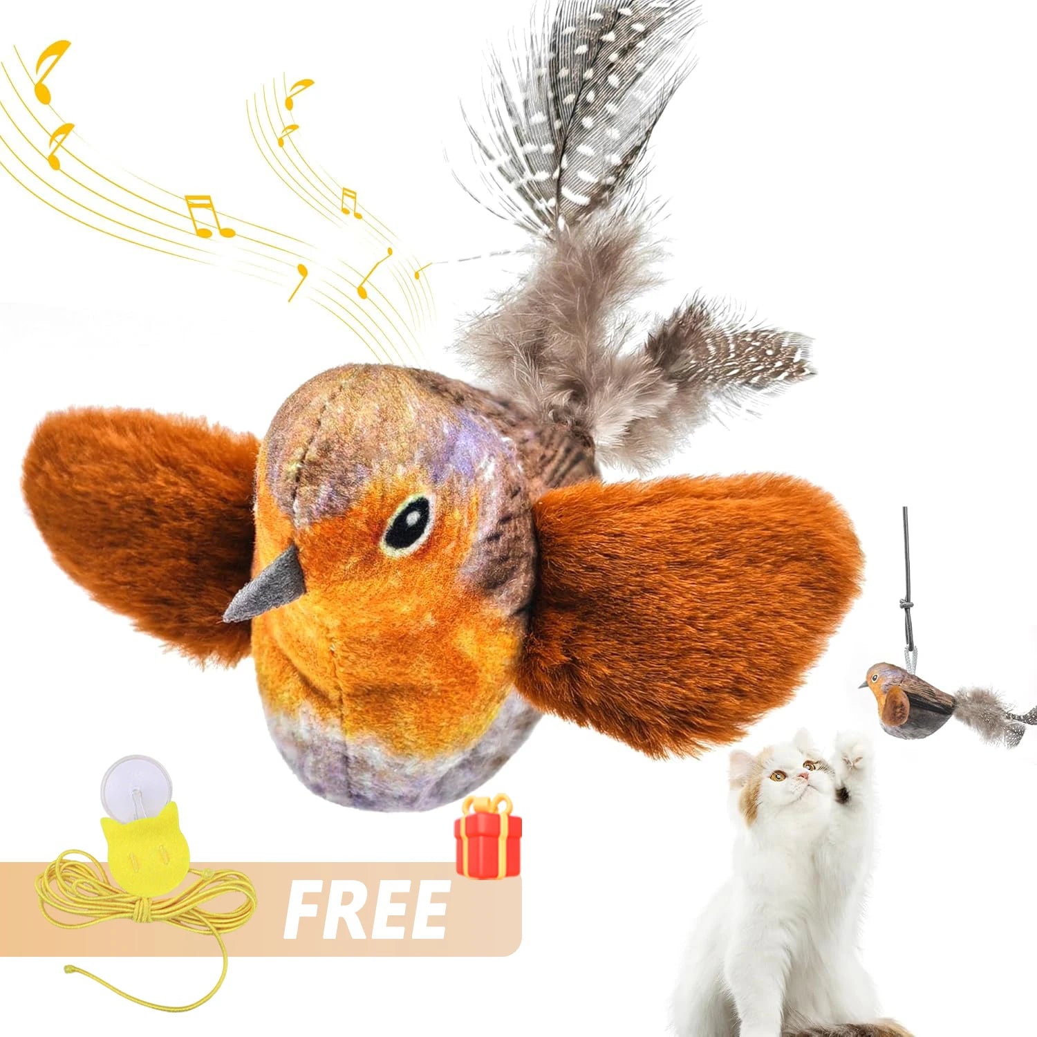 Jouet interactif chat oiseaux