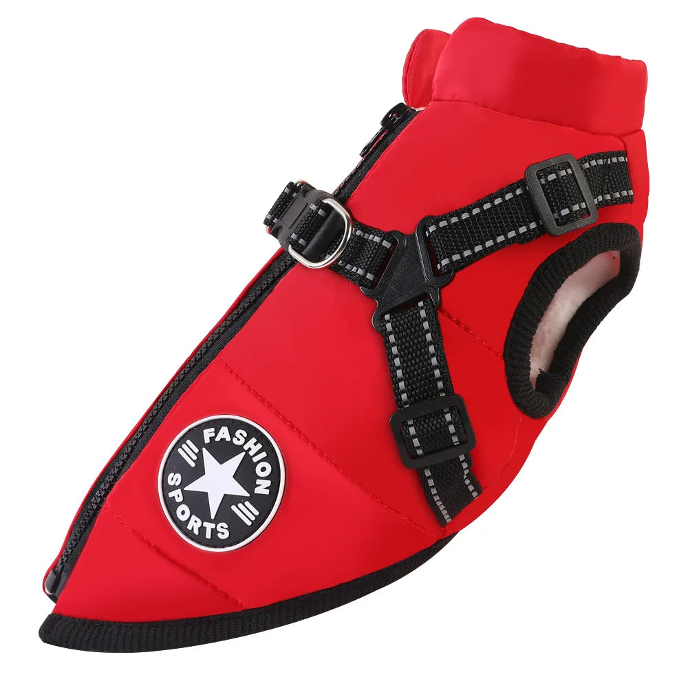 Vêtements d'hiver pour chien avec harnais