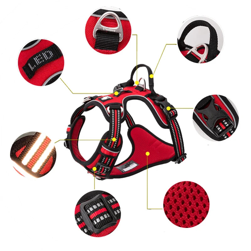 Harnais pour chien rembourré en nylon